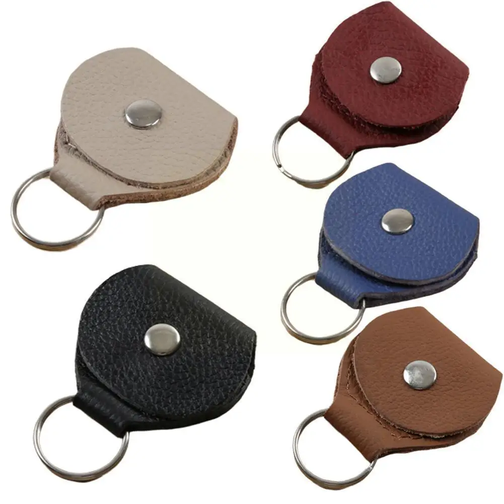 1Pcs High Quality Guitar Pick Holder Genuine Leather Guitar Accessories Bag Shape Keychain Plectrum Cases Guitarra X2S6