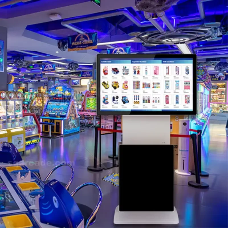 For 43 Inch 4K Floor Standing LCD Digital Signage Kiosk Arcade Game Display Trade Show Stage TV Wall Screen