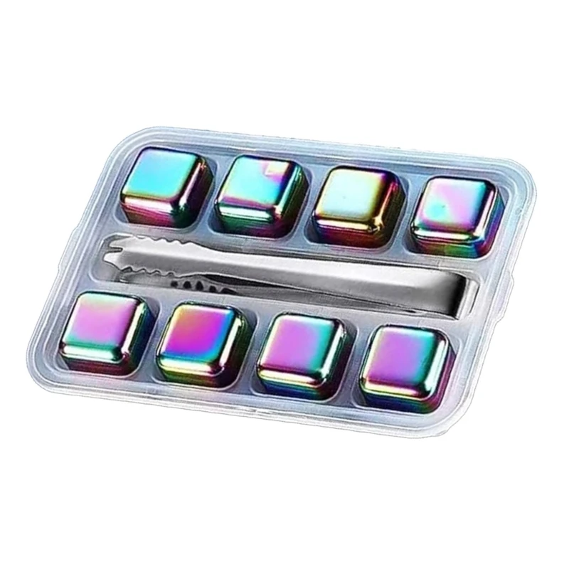 

Stone 4/6/8Pcs With Steel Tongs Reusable Beverage Coolers Keep Cocktails Chilling Ice Cubes For Alcohols Juice HX6C