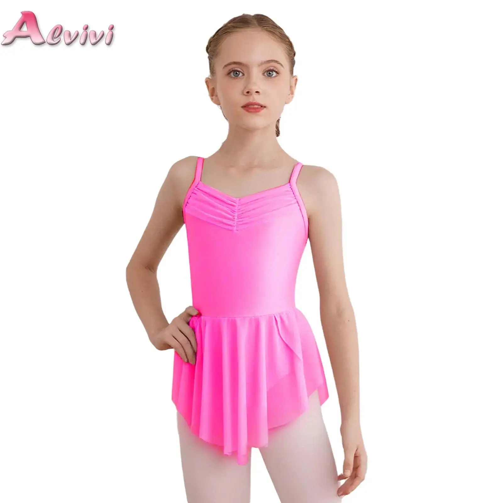 

Ballet Dress Big Girls Ballet Skirted Leotard Pink Gymnastics Leotard Dress Camisole Leotards for Kids Stage Performance Costume