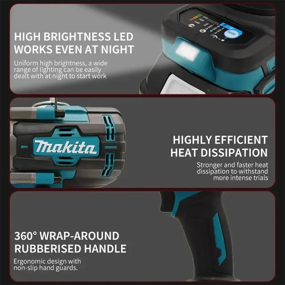 Makita Brushless Cordless Impact Wrench 1000N·m 1/2 Inch Drive High Torque Tool for Tire Change and Auto Repair Work