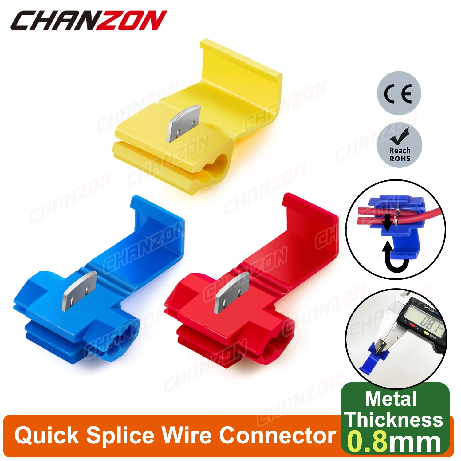 10PCS 22-10 Awg Gauge Quick Splice Wire Connectors Solderless Joint Cord Disconnect Terminal Electrical Wirefy Cable Connection