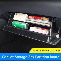 QHCP Car Glove Box Organizer Passenger Partition Copilot Storage Tidying Trim Fits For Lexus RX 2023-2024 NX 2022-2024 Accessory