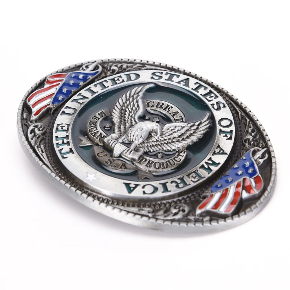 Western style New U.S.A. American flag eagle metal alloy fashion Men Belt Buckle