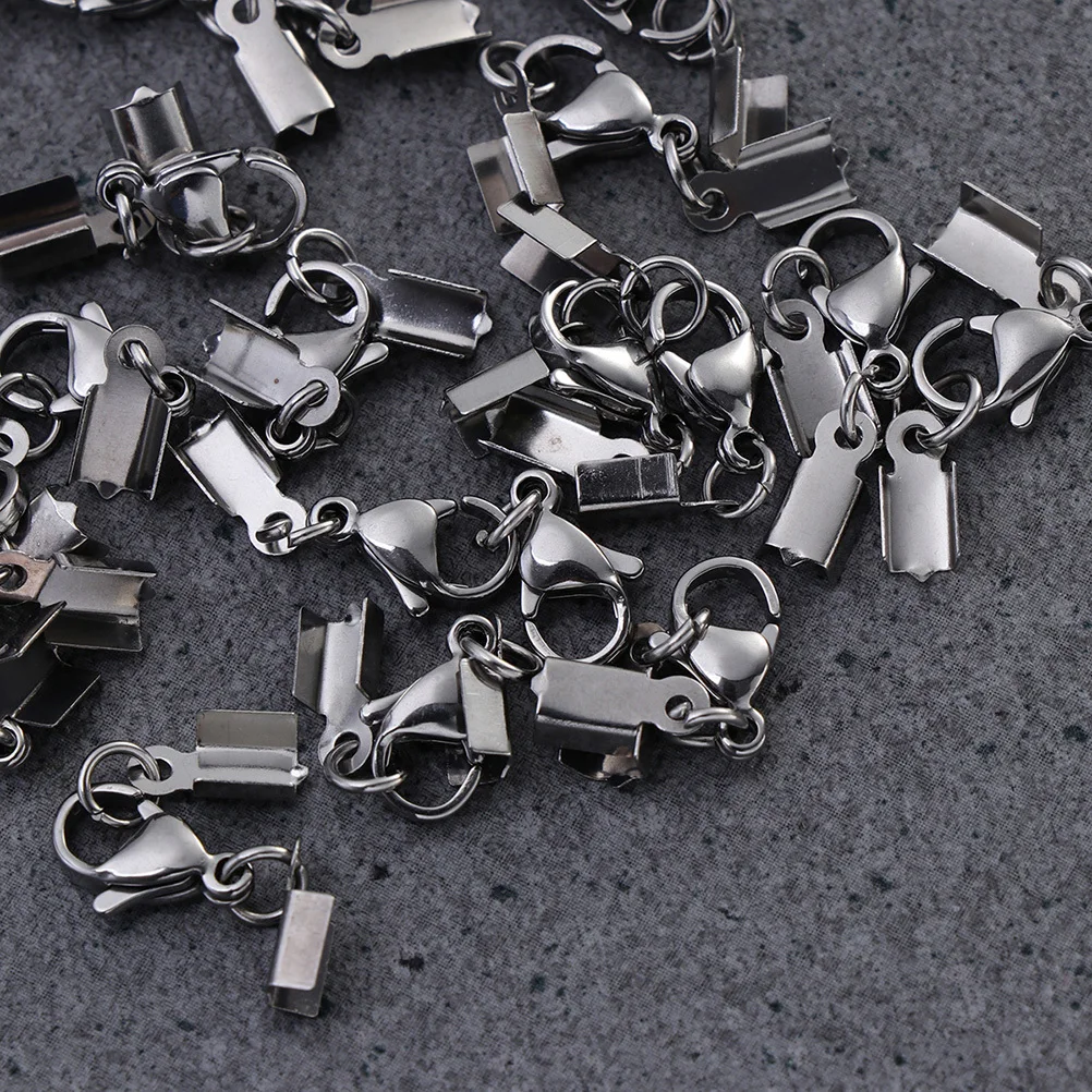 

50 Pcs Bracelet Making Findings Necklace Stainless Steel Snap Hooks Bag Key Ring Charms Lobster Claw Clasps Jewelry Accessories