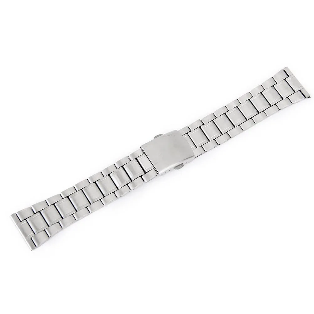

Stainless Steel Band 18mm 22mm Silver Silver Watch Band 22Mm Replacement Strap Durable Buckle Comfortable Straight End