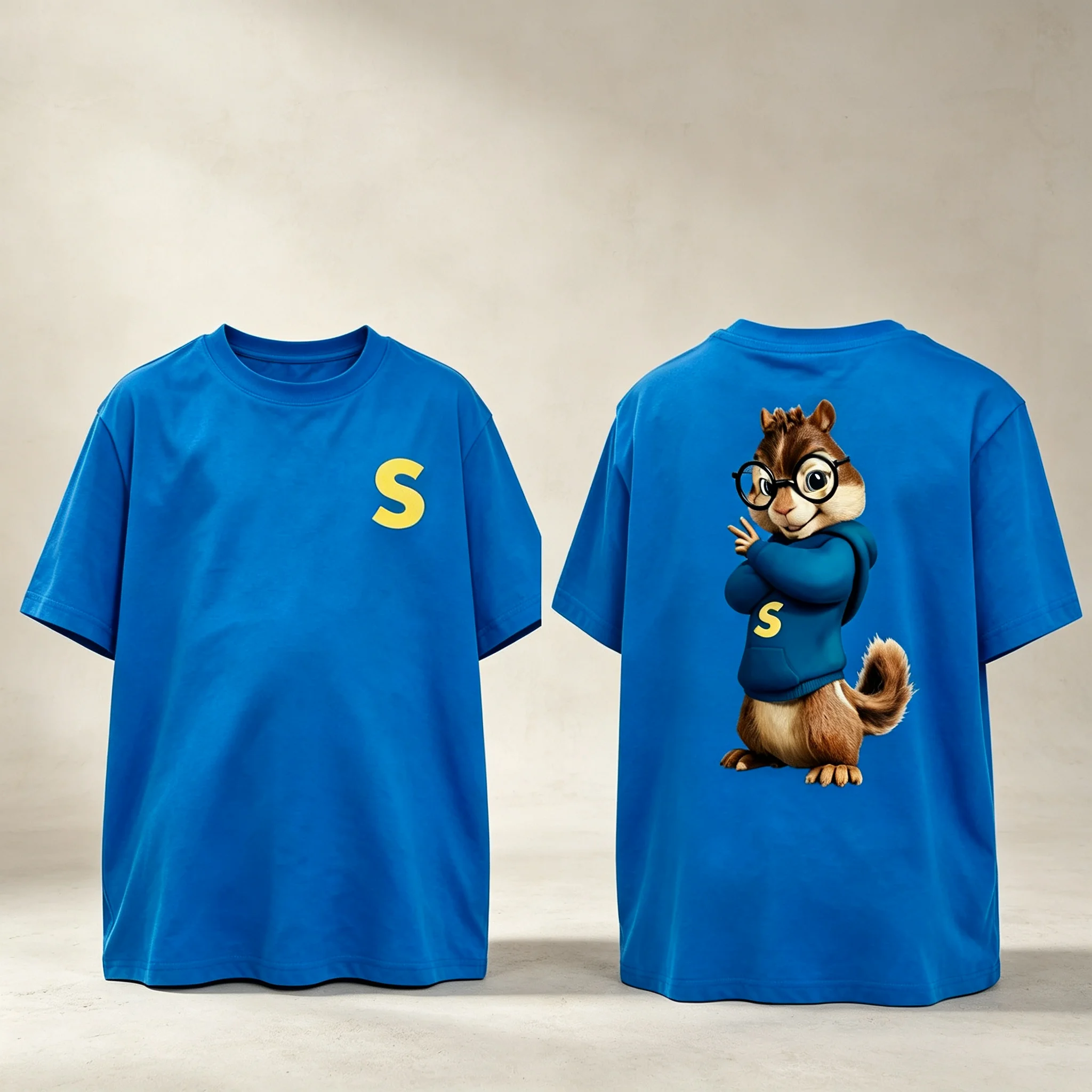 Alvin and The Chipmunks_ The Squeakquel's Pullover Woman Manfashion T-Shirt mit überschnittenen Schultern, erhältlich als Best Friend T-Shirt – Detail 11
