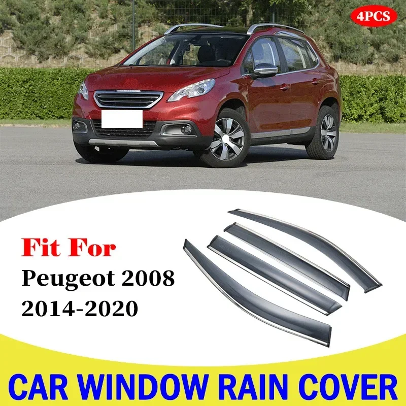 

For Peugeot 2008 2014-2020 Car Window Visor Wind Deflector Rain Sun Visor Shield Cover Awnings Cover Car Accessories