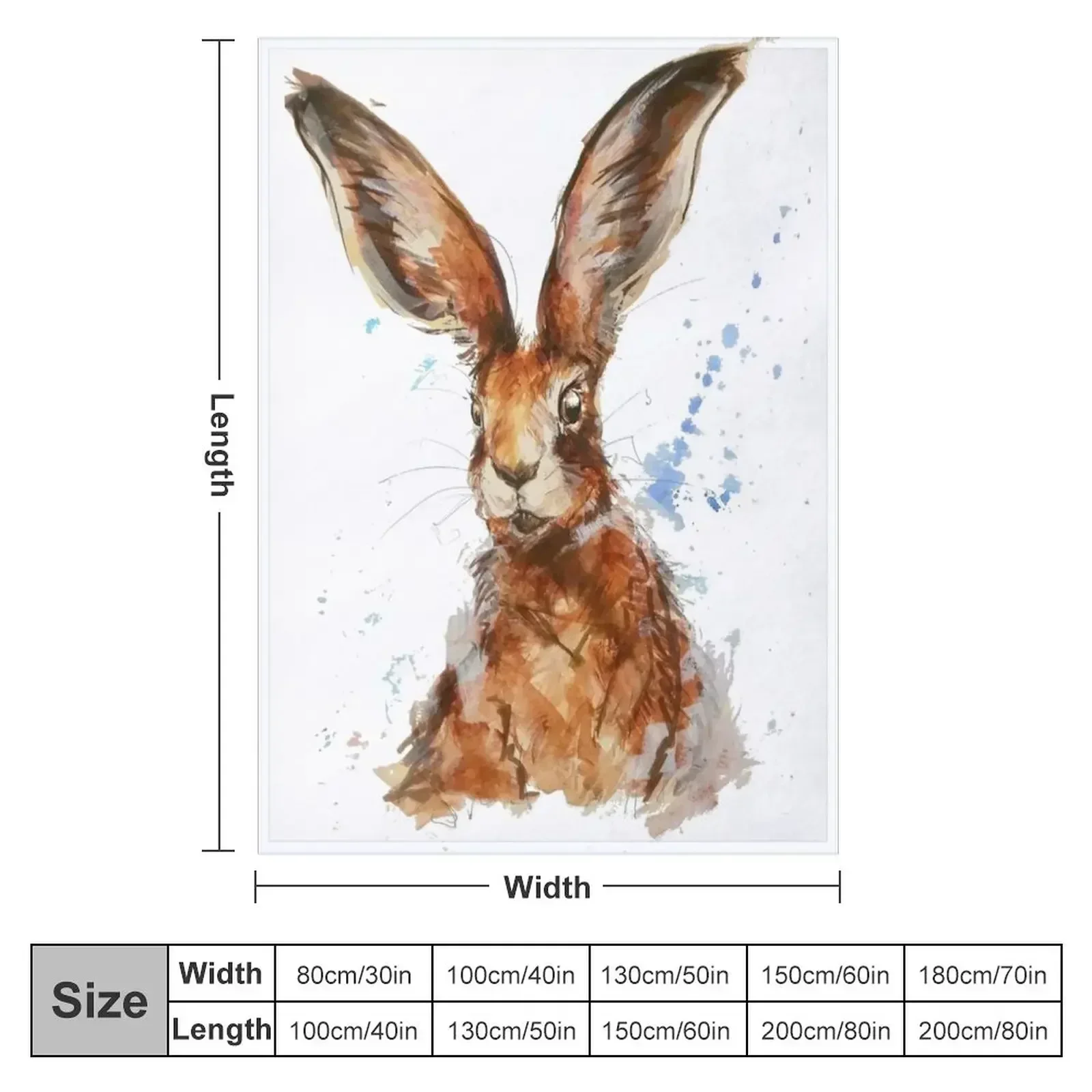 Watercolour Hare Painting Throw Blanket Moving anime Beach Fashion Sofas Flannel Blankets