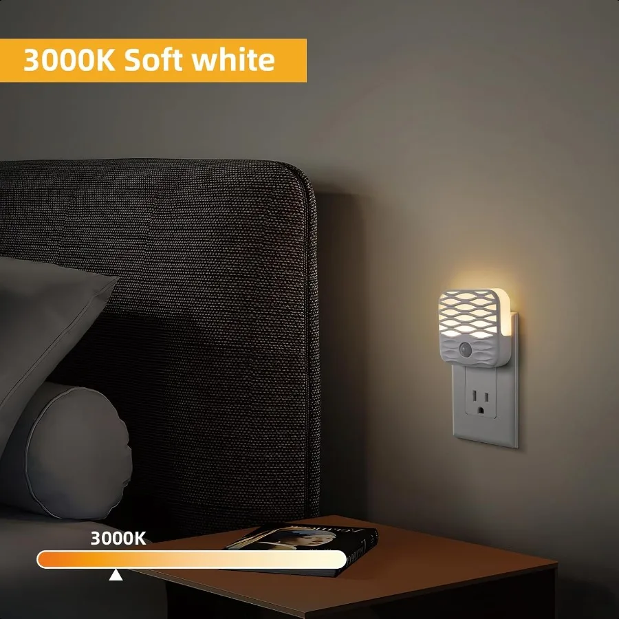 3 Pack Night Lights Plug into WallMotion Sensor Night Light Indoor with 3000K 10LM LED Decorative Night Light for Stairs Hallwa