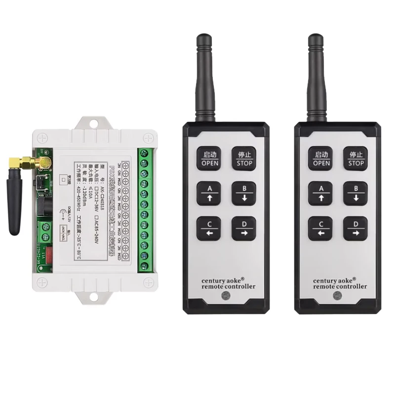 

DC12V 24V 36V 4CH FM беспроводной пульт дистанционного управления светодиодный выключатель света релейный выход радиочастотный передатчик и приемник 420~450 МГц для гаража
