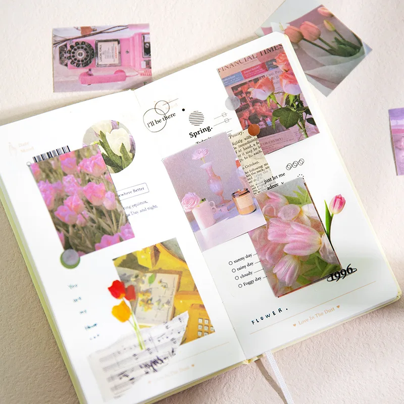 50pcs/pack Accidentally Encounter Series Beanbook Stickers Hand Account Materials Creative Scenery Mini Stickers