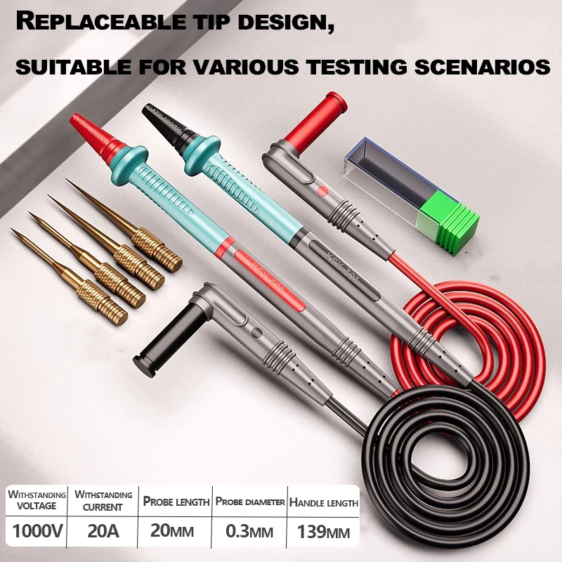 Digital Multimeter Probe Test Leads 1000V 10A Universal Needle Tip Multi Meter Tester Lead Probe Wire Pen Cable