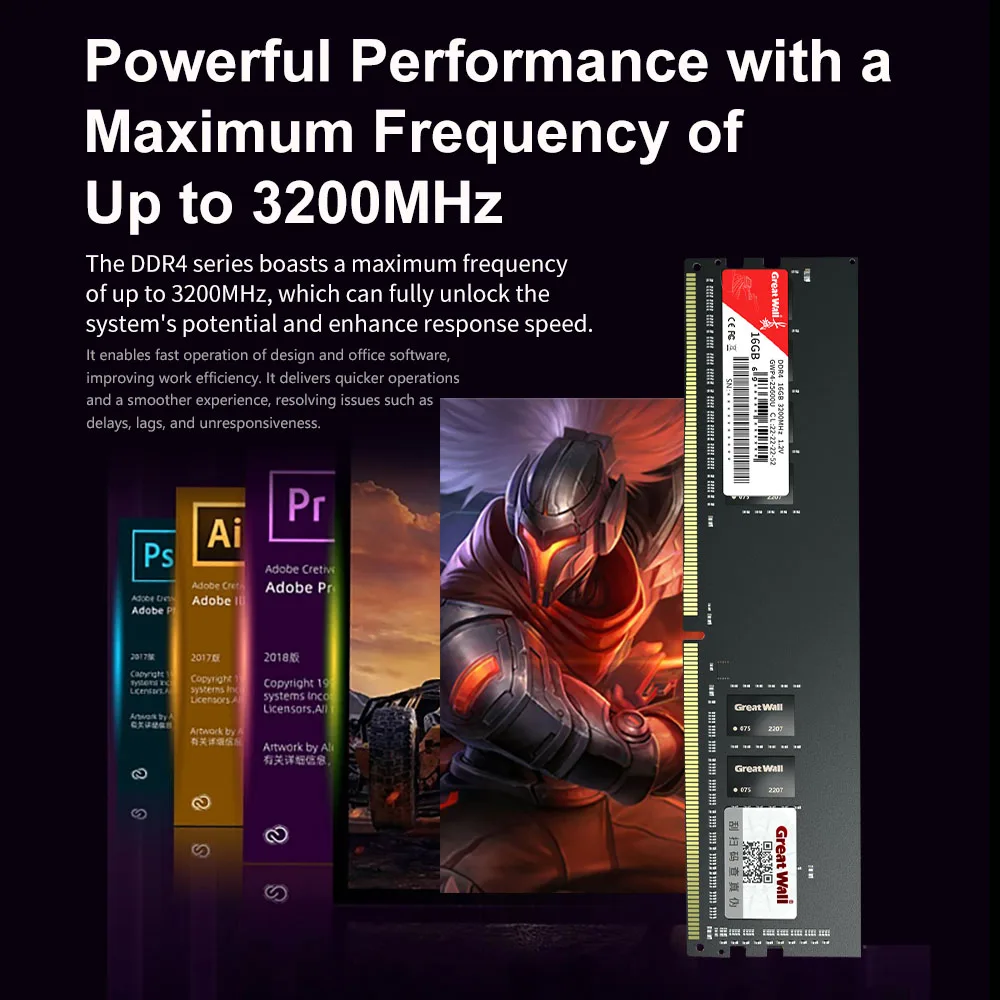جريت وول DDR4 PC RAM Memoria 8GB 16GB 32GB 3600MHz 3200MHz 2666MHz DIMM Memory 288pin سطح المكتب ذاكرة الكمبيوتر