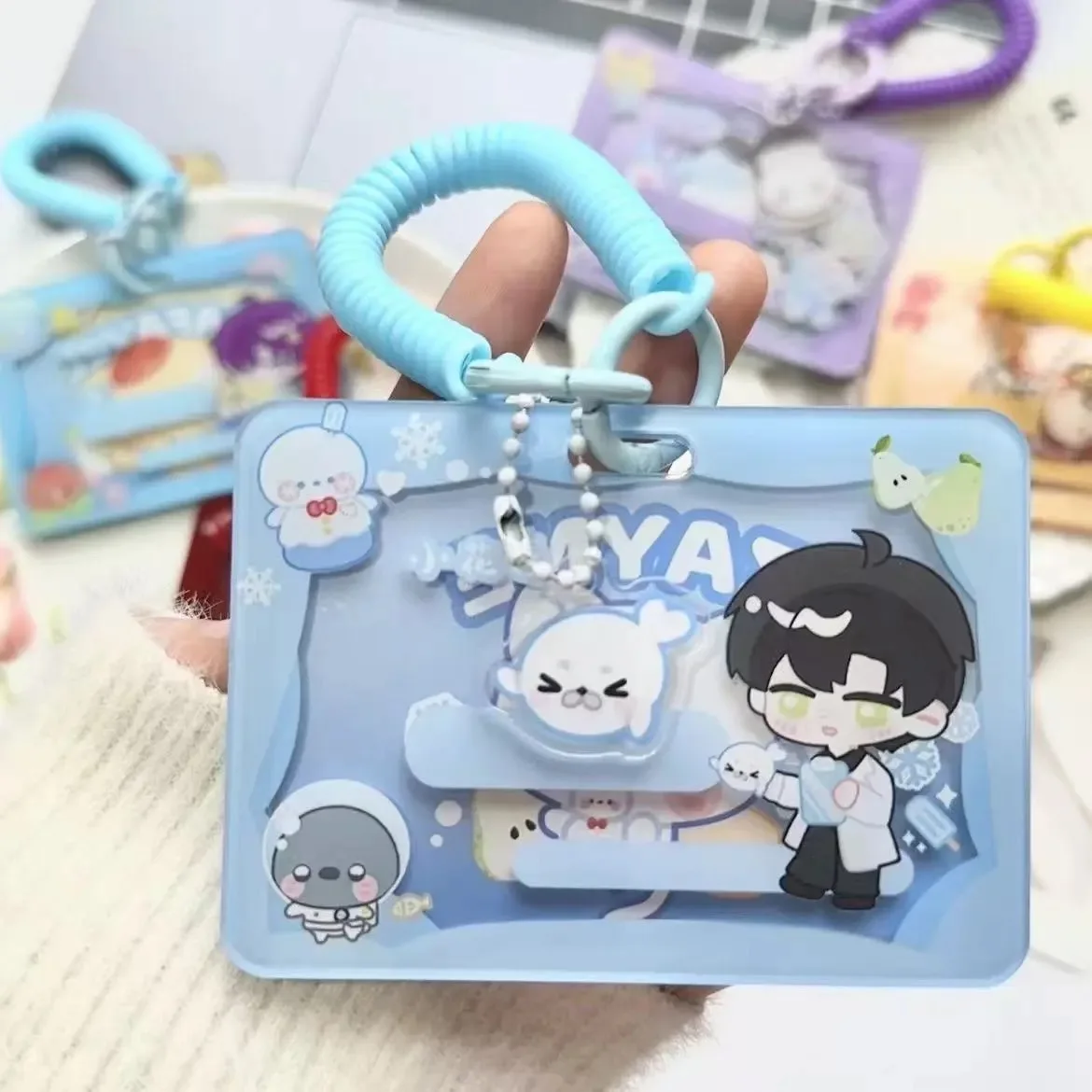 새로운 사랑과 깊은 공간 ID 카드 보호 커버 Sylus Xavier Cosplay 아크릴 학생 카드 커버 ID 커버