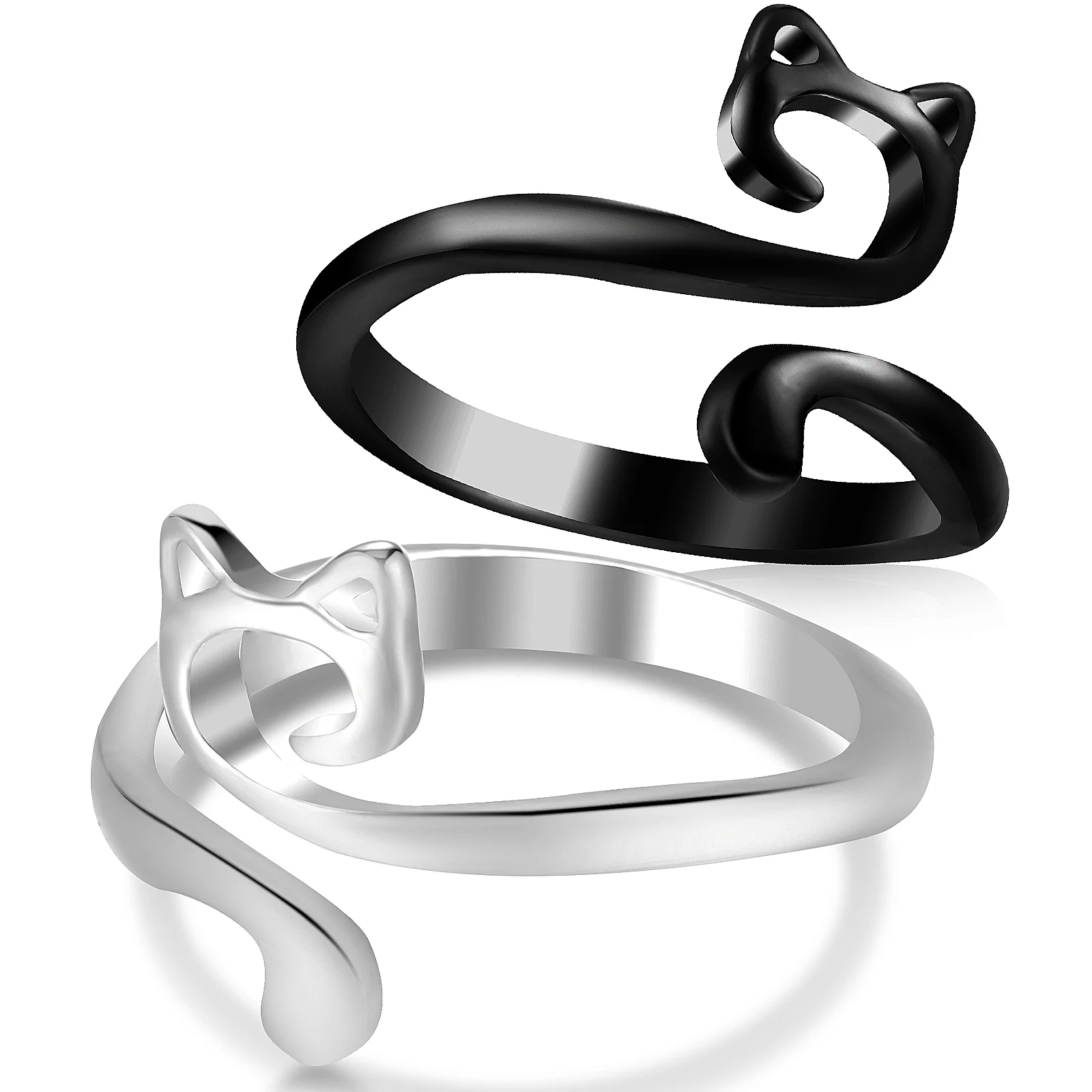 Anillo de ganchillo trenzado de acero inoxidable para hombre, ganchos, Pin de aleación, anillos guía de hilo, 2 uds.