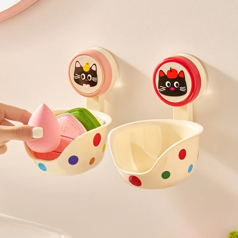 

Toilet rack No punching storage box Bathroom suction cup Wall-mounted washstand Cosmetic storage rack