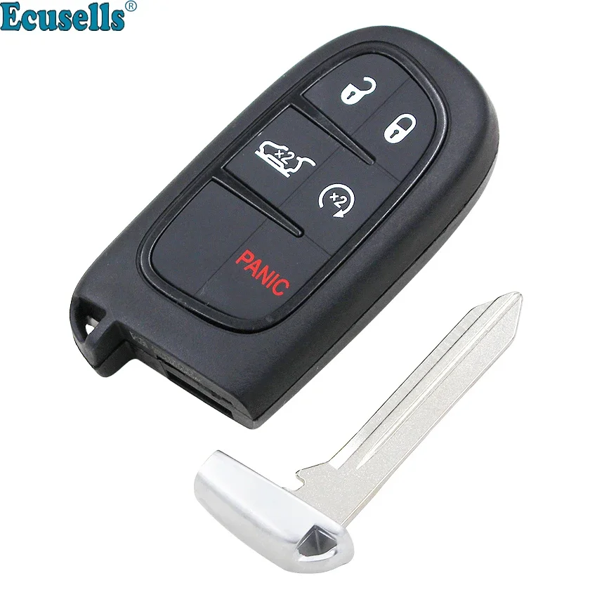 

Ecusells 4+1 Buttons New Keyless 5 Buttons Smart Remote Key Case Key Shell Fob for Jeep Cherokee Uncut Emergency Blade