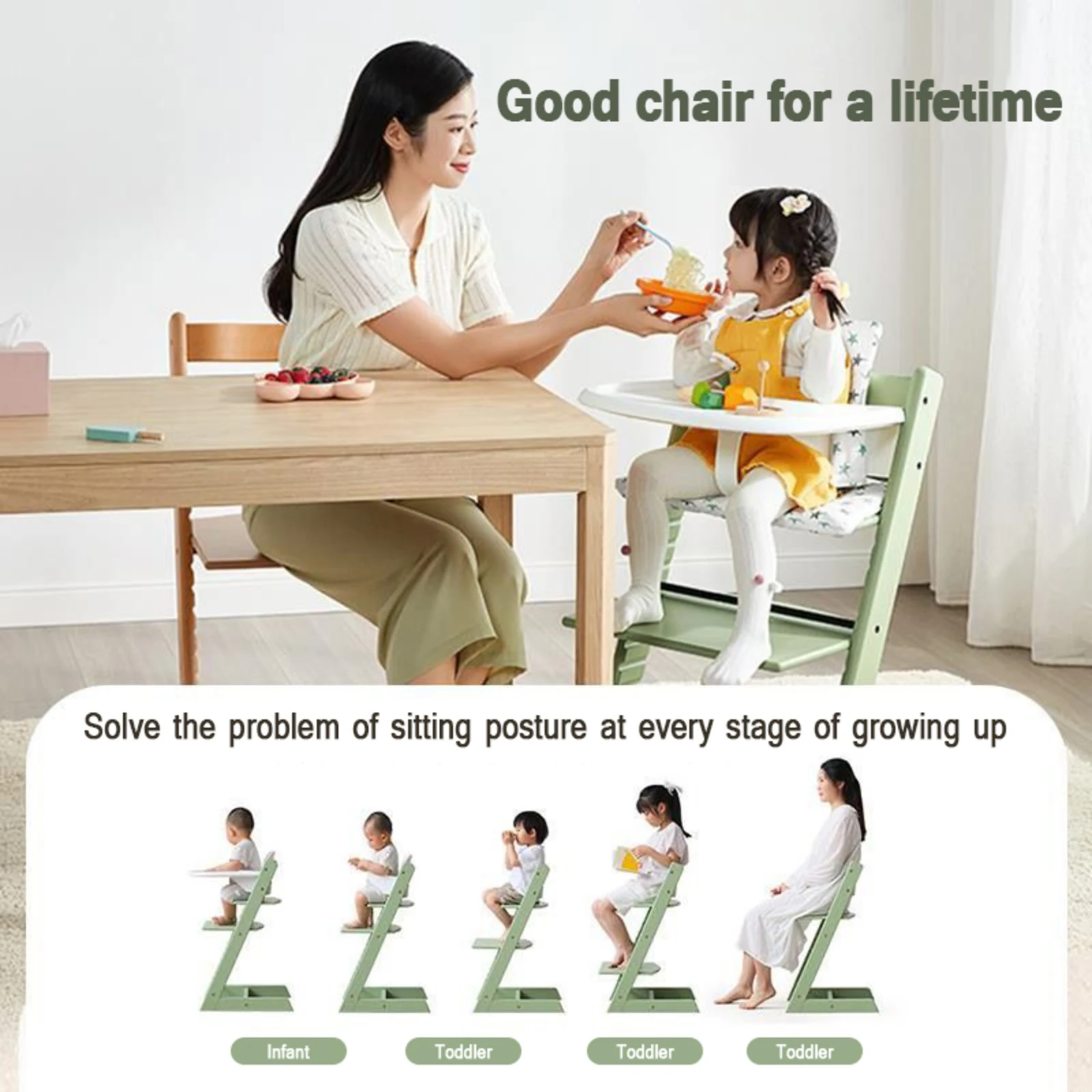 Baby Feeding Chair Solid Wood Baby Dining High Chair For Babe Chair Multifunctional Baby Chaise Enfant 유아 양육 의자