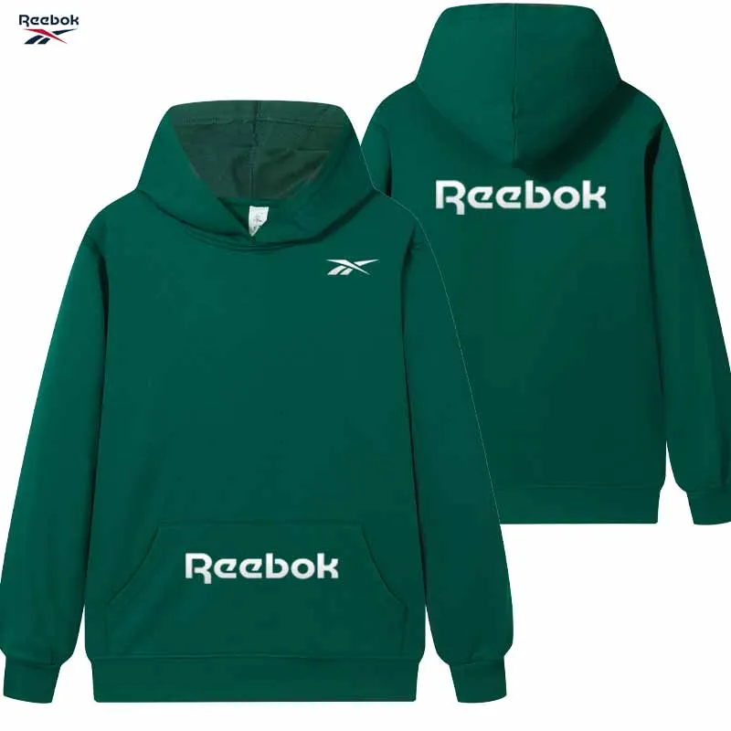 Reebok logo men's and women's casual hooded sweatshirt, long-sleeved pullover (suitable for autumn and spring) personalized stre view 5