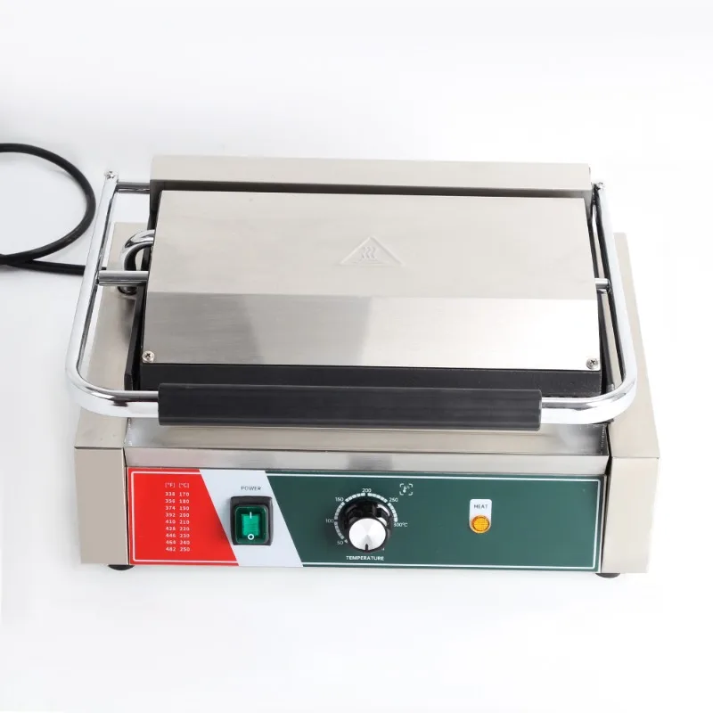 Electric Stainless Steel Multifunctional Adjustable Thermostat Upper Lower Slot Countertop Baking Pan Double Panini Steak Frying