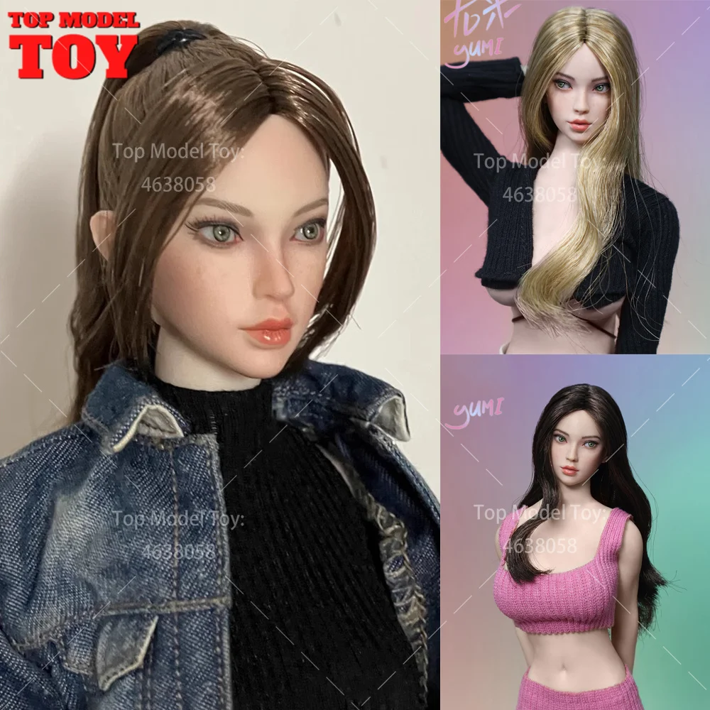 JKTOYS K-006 1/6 Skala Ruchome Oczy Piękna Yumi Głowa Model Rzeźbiony Pasuje do 12-calowych Figur Żołnierzyek Akcji i Lalek