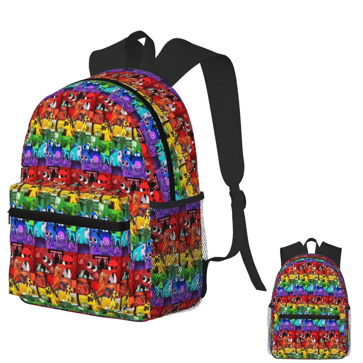 Rainbow Friends Student Backpack School Bag Hiking Travel Daypack for Boys Girls Fashion Bookbag Shoulder Bags