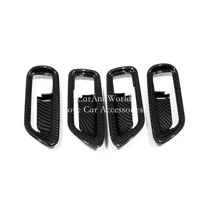 For Toyota Corolla E210 Altis 2019-2023 Interior Door Handle Bowl Cover Frame Decoration Carbon Fibre Car Molding Accessories