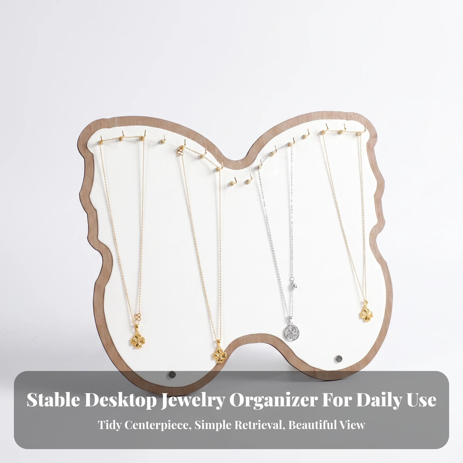 Jewelry Display Board with Hooks Tabletop Necklace Organizer Board with Hooks Upright Versatile for Jewelers, Vanity Tables