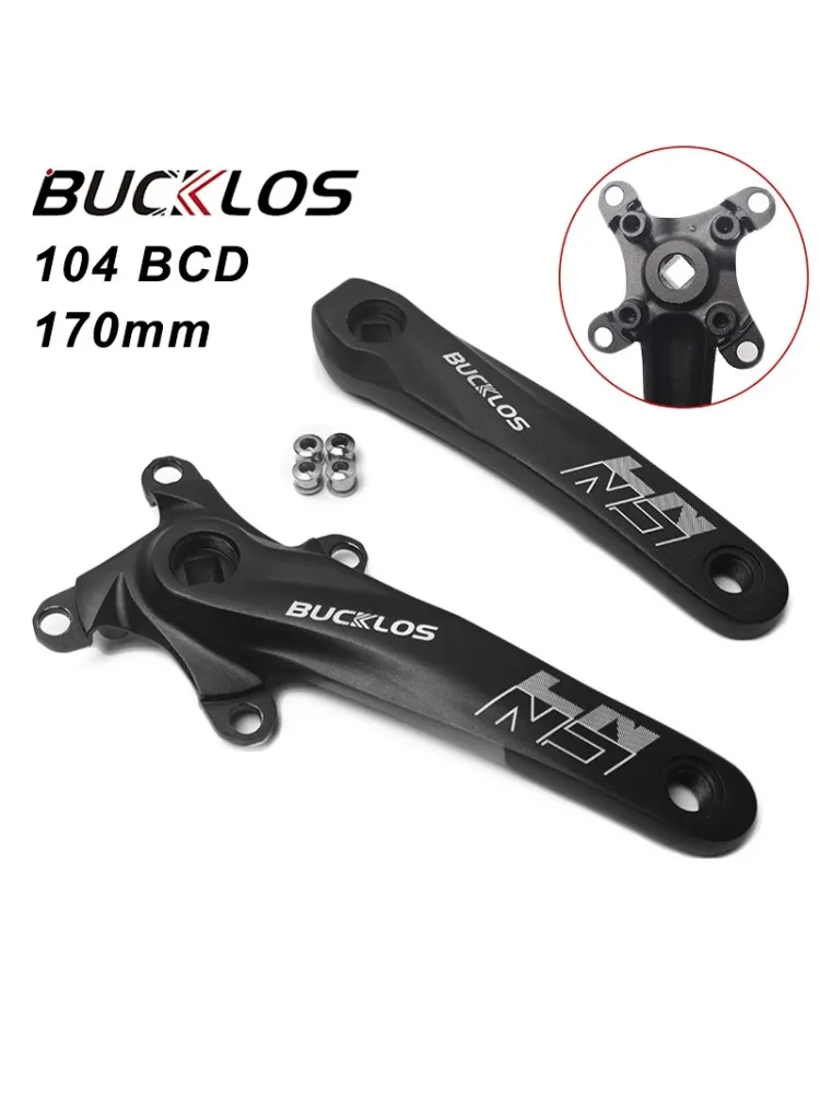 AliExpress BUCKLOS Bicycle Crankset 104BCD 8/9/10/11S MTB Crank 170mm Square Hole Bike Crank Arms with 4 Bolts Cycling Accessories