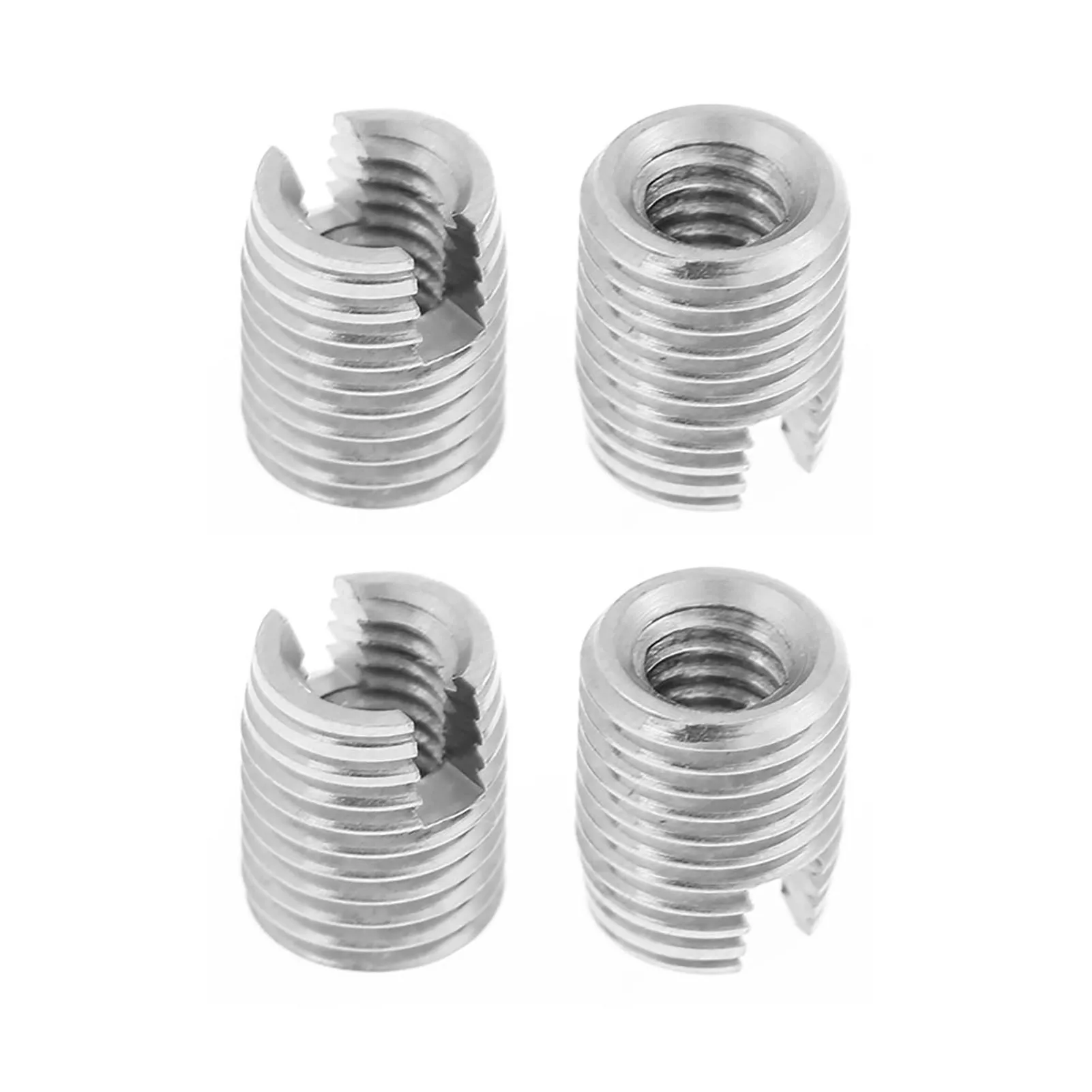 20PCS Self-Tapping Screw Inserts Threaded Inserts Metal Self-Tapping Slotted Screw Inserts Spiral Repair Parts M4 x 8mm Set
