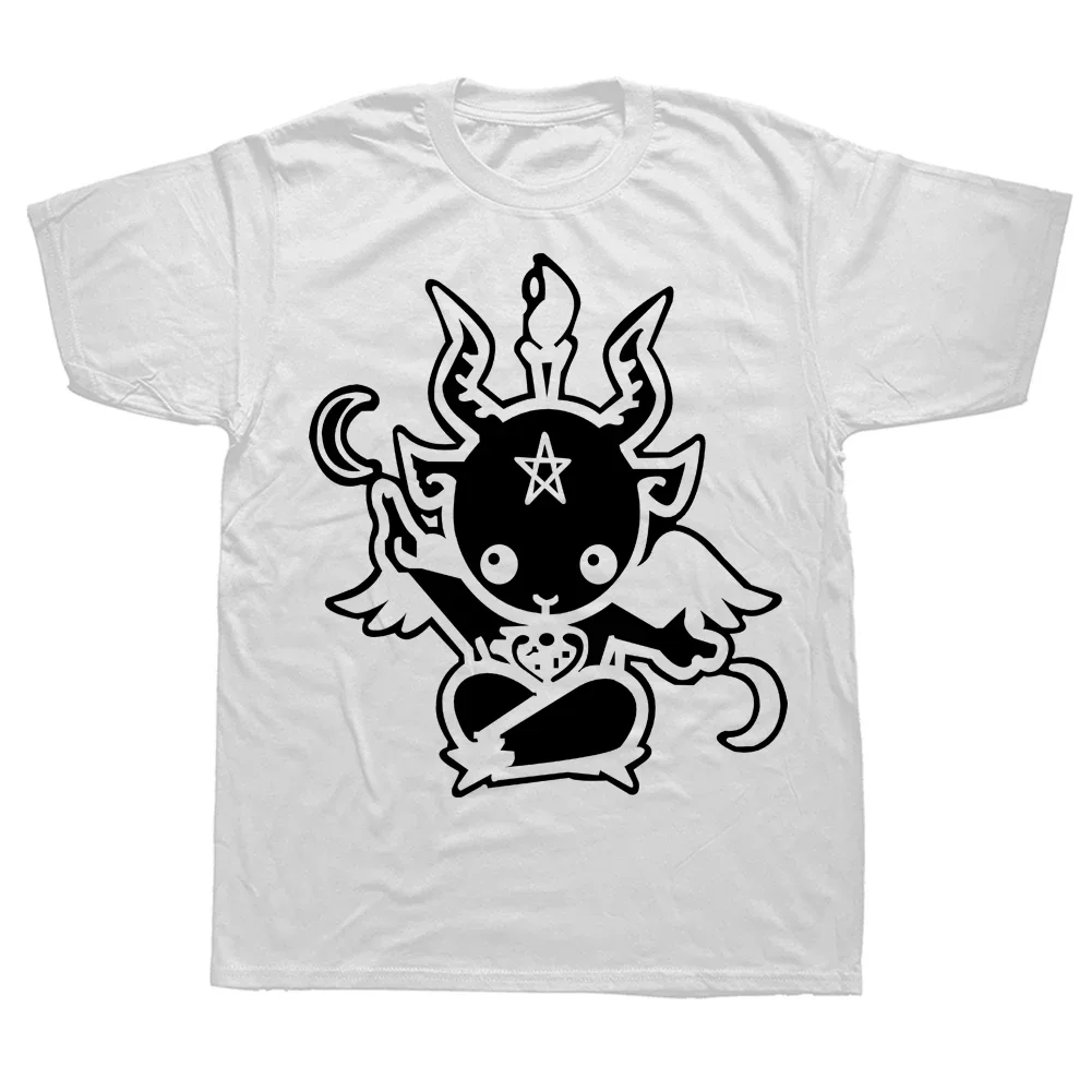 New Summer Style Satanic Goat Baphomet Cartoon T Shirt Men Cotton Short Sleeve Printed T-shirt Brand Tshirt Mens Clothing