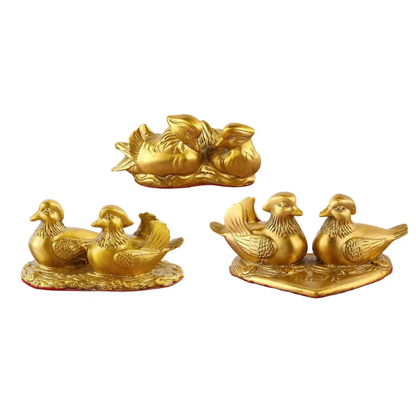 

Миниатюрная фигурка утки-мандарина, скульптура пары для декора офиса и гостиной