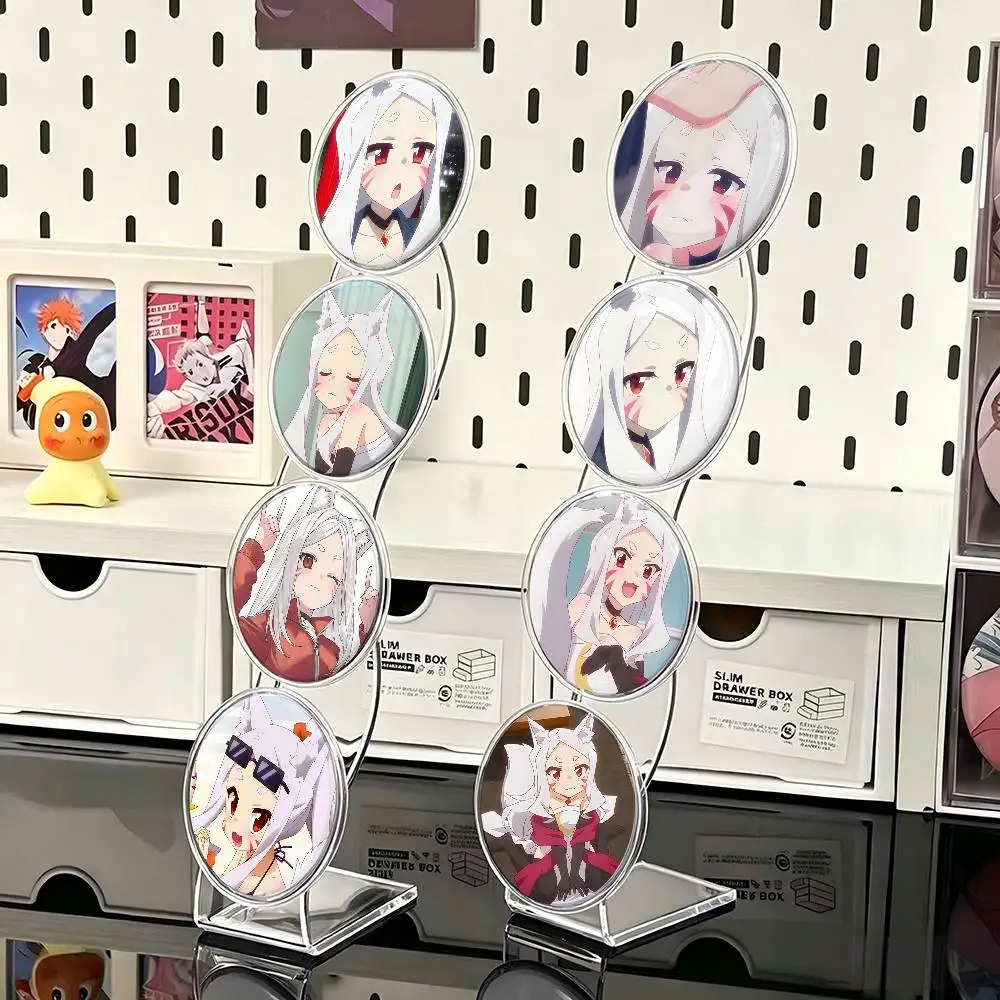 1pc Shiro The Helpful Fox Senko-san Cartoon Style Badge Brooches On Backpack Decoration Round Enamel Pins For Accessorys
