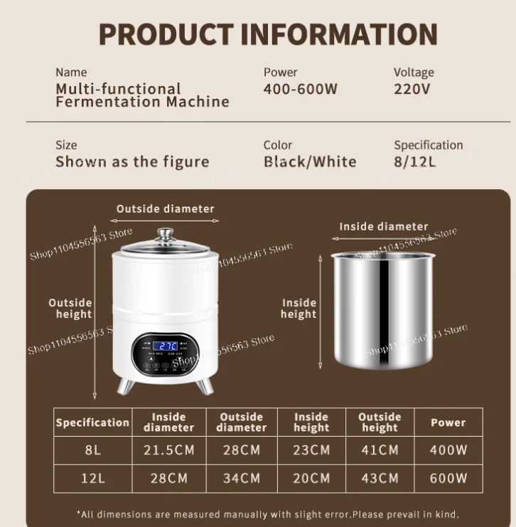 Commercial New for Farm Juice Egg Beer Fermentation Machine 8L 12L Stainless Steel Greek Probiotic Yogurt Maker Pasteurizer