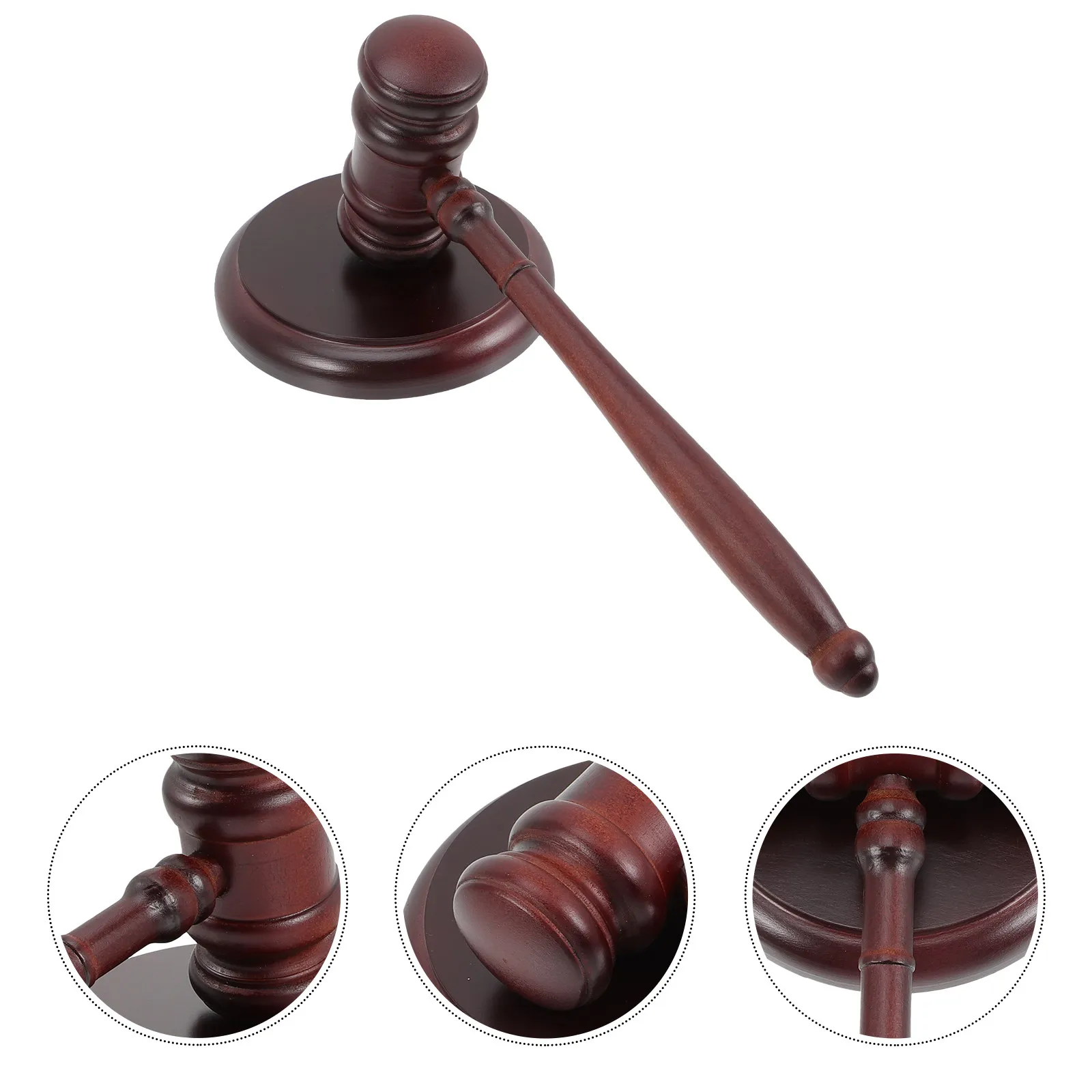 1Set Judge Gavel Solid Wood Auction Hammer Portable Lightweight Wooden Lawyer Hammer Clear Sound for Court Bidding
