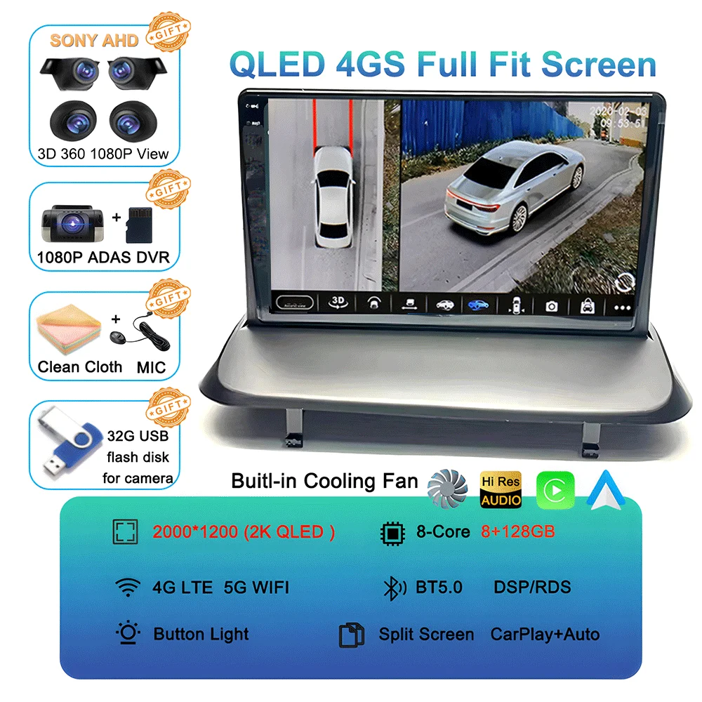 Android 16 Draadloze Carplay Auto Autoradio voor Peugeot 5008 3008 2009-2015 Audio GPS Navigatie Multimedia Videospeler Stereo