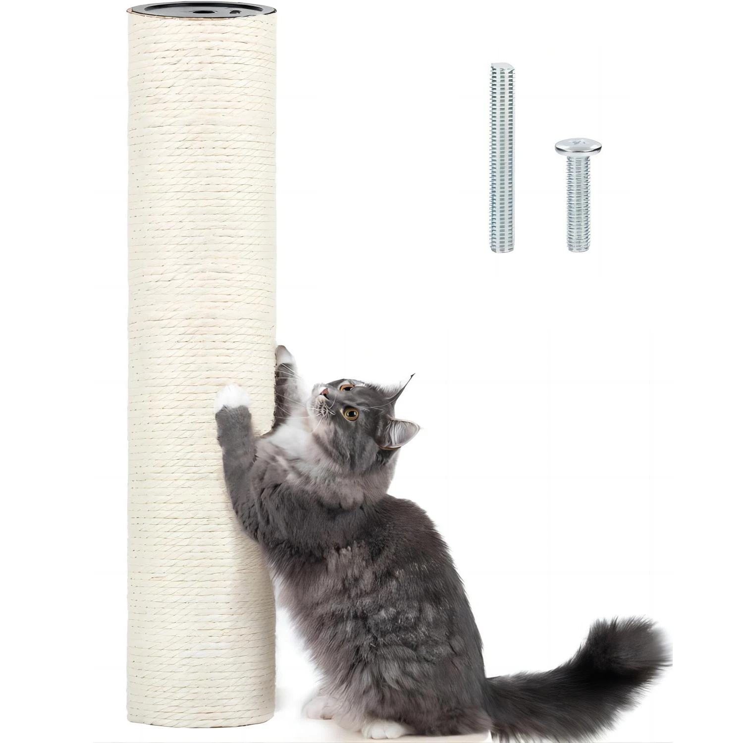 1 Root M8 Cat Scratching Post Replacement, Natural Sisal Cat Tree Post Replacement, Replacement Cat Scratching Post for Kitten