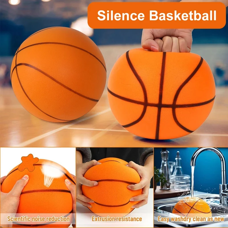 

Silent Foam Dribbling Basketball, Size 3/5/7 High Bounce Noiseless Non-deformable Indoor Training Basketball