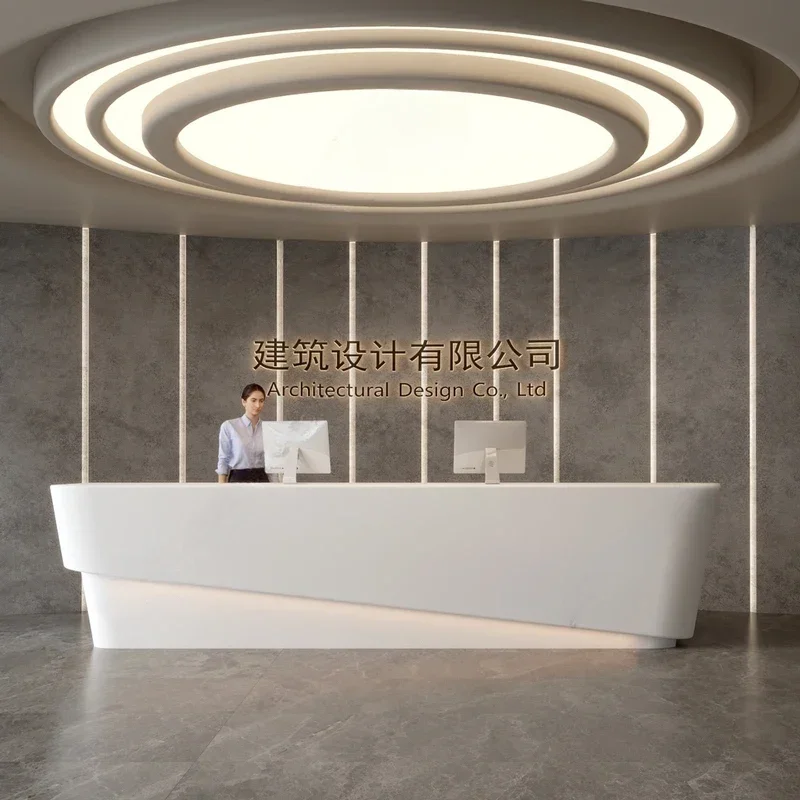 

Современная офисная мебель: Эстетичный стойка-ресепшн для бизнеса, кассовый стол, уличная стойка для салона красоты, изогнутая стойка для отеля