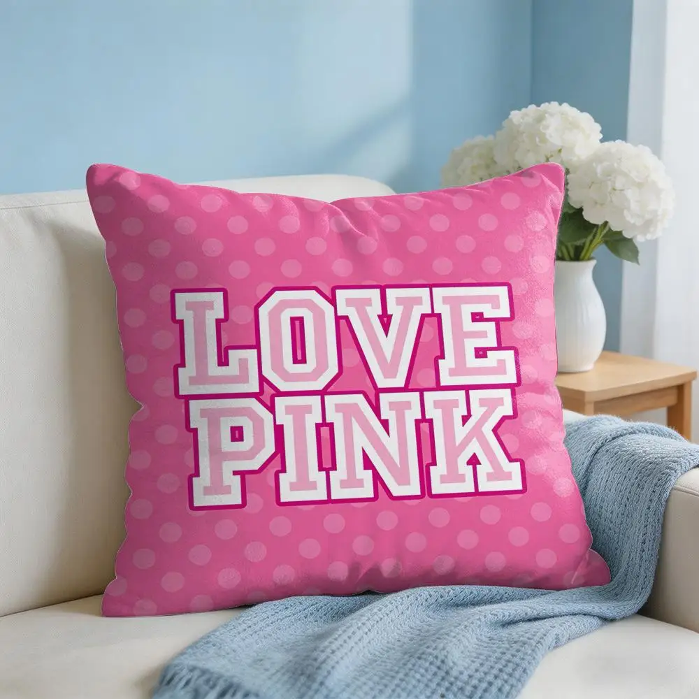 Love Pink Kissenbezug, weicher, kurzer Plüsch, doppelseitiger Druck, Heimdekoration, maschinenwaschbarer Kissenbezug, Geschenk – Detail 12