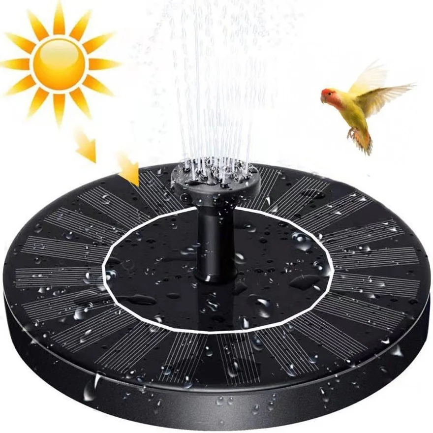 

Solar-powered small garden fountain, outdoor pond bird bath floating solar water fountain