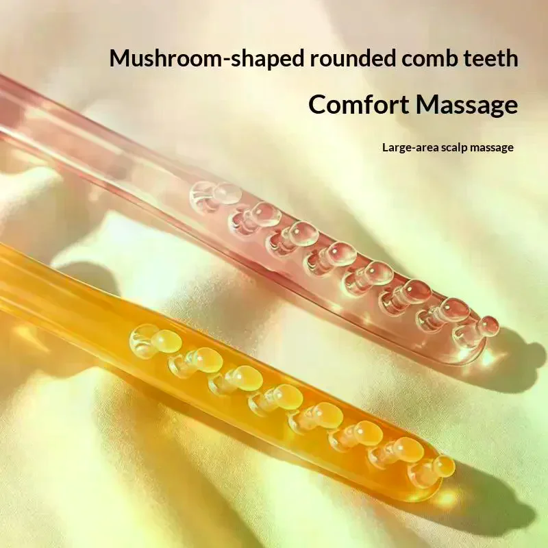 Resin Scalp Massage Comb With Smooth Rounded Teeth Comfortable Grip For Hair Care Relaxation Head Tension Relief