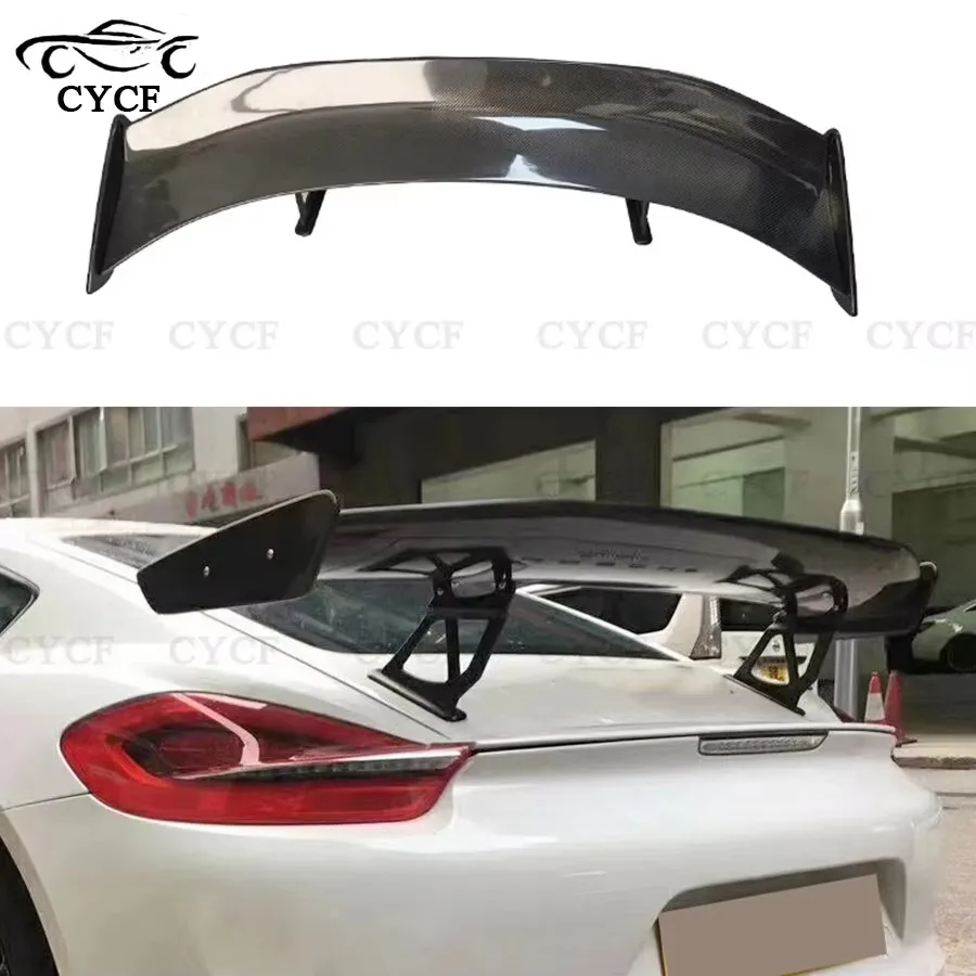 For Porsche 718 981 987 GT Style Real Carbon Fiber Tail fins Rear Spoiler Duckbill Car Wing Retrofit the rear wing Top Wing