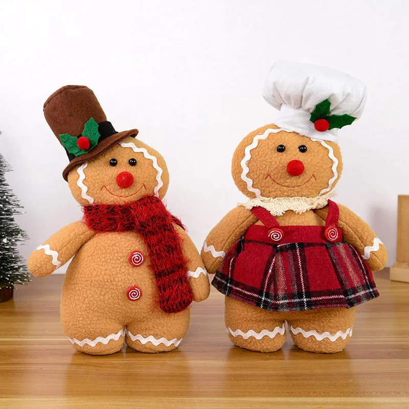 

30cm Christmas Decor Gingerbread Man Stuffed Plush Toy Xmas Ornaments Doll Christmas Decorations For Home New Year 2024 Navidad