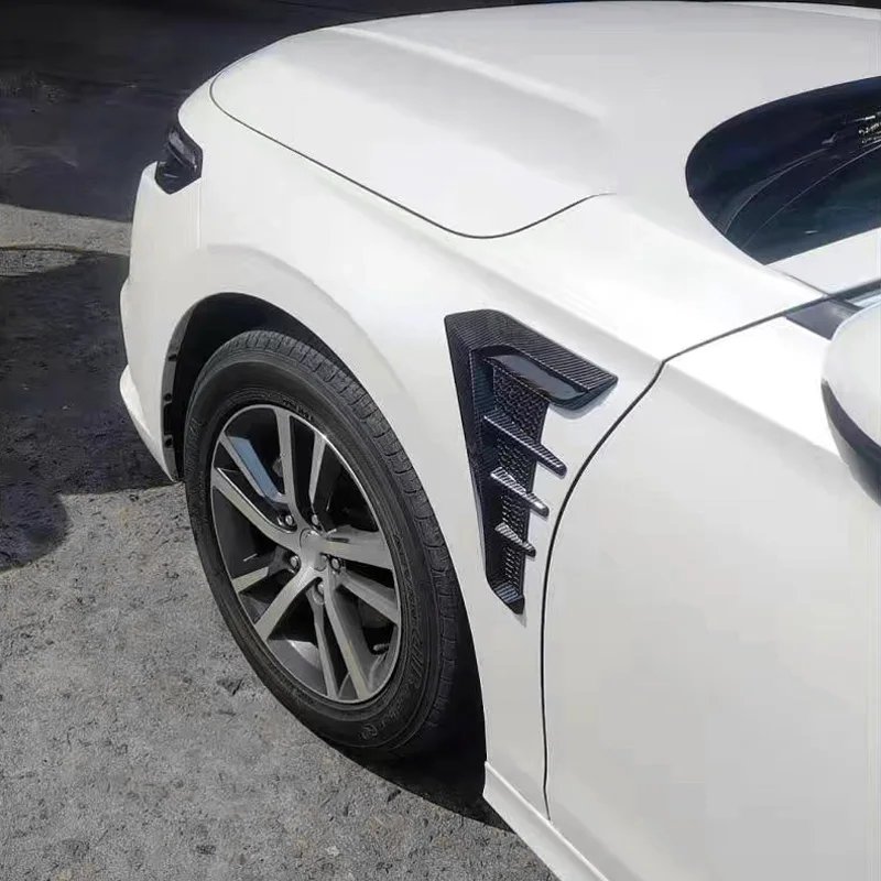 Car Decorative Cell Air Flow Intake Hood Scoop Bonnet Vent Cover Stickers Decoration Multipurpose Universal Carbon Fiber Black