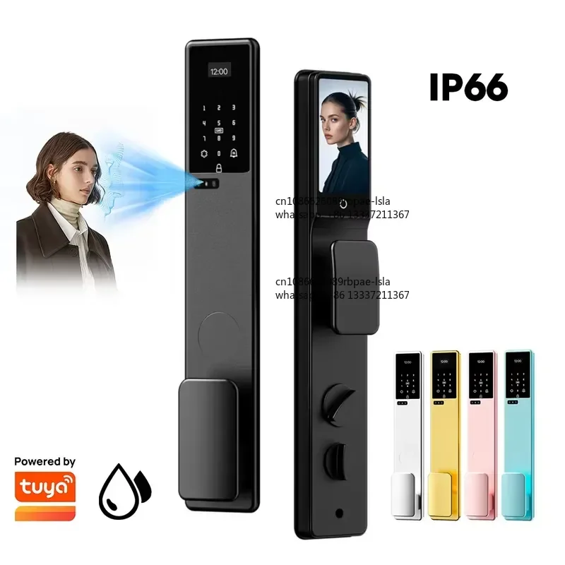 Automatic Smart Door Lock IP66 Waterproof 3D Face ID Video Biometric Fingerprint Security Lock