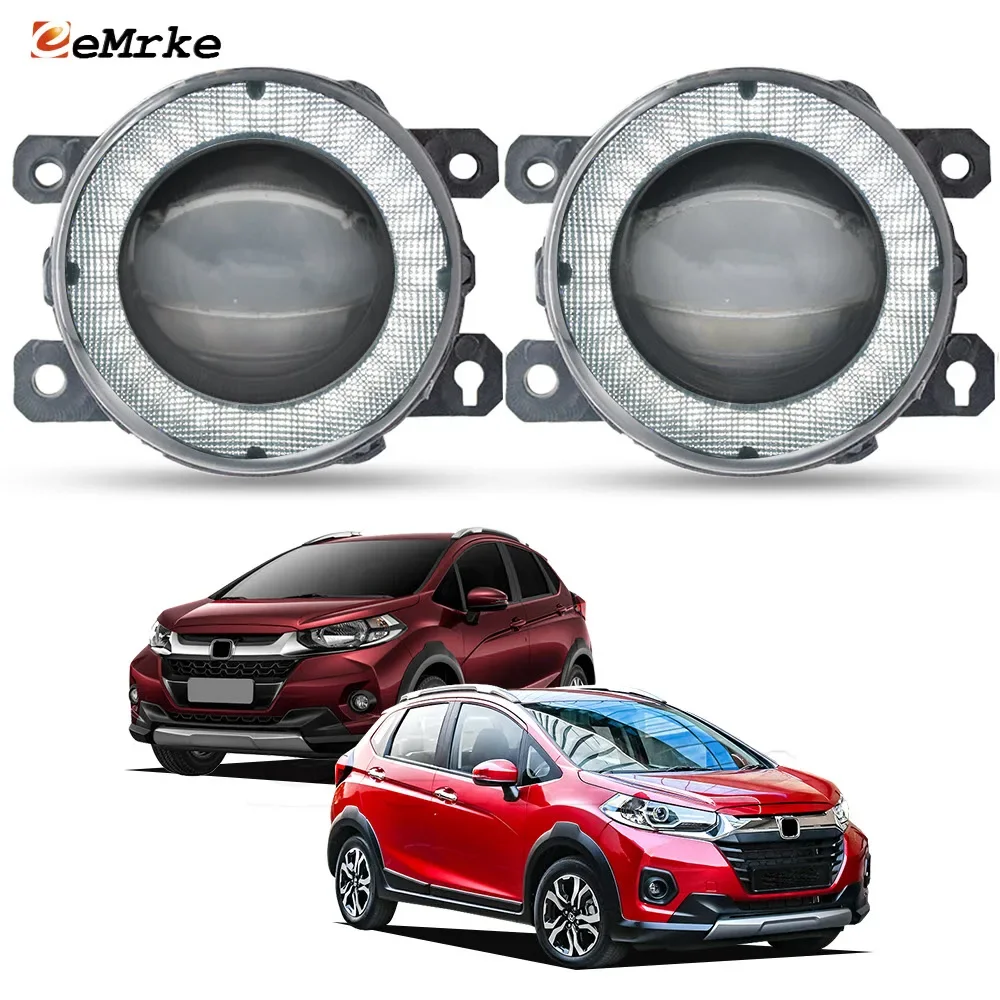 Upgrade LED Car Fog Lights for Honda WR-V WRV 2017 2018 2019 2020 with Lens Angel Eyes External DRL PTF Daytime Running Lamp