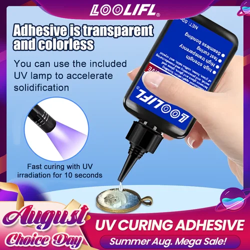 50g Resina Cristalina UV Pegamento DIY Joyería Alta Dureza Secado Rápido Pegamento Epoxi Más Duro, Resina de Curado UV para Joyería, Pegamento UV Sin Sombra, Resina de Curado Ultravioleta Duro Cristalina Mejorada