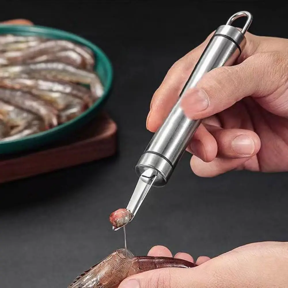 

Stainless Steel Longan Corer Handheld Rustproof Cherry Core Remover Silver Professional Shrimp Line Digger Restaurant
